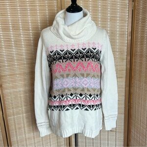 Talbots Fair isle Cowl Neck Sweater